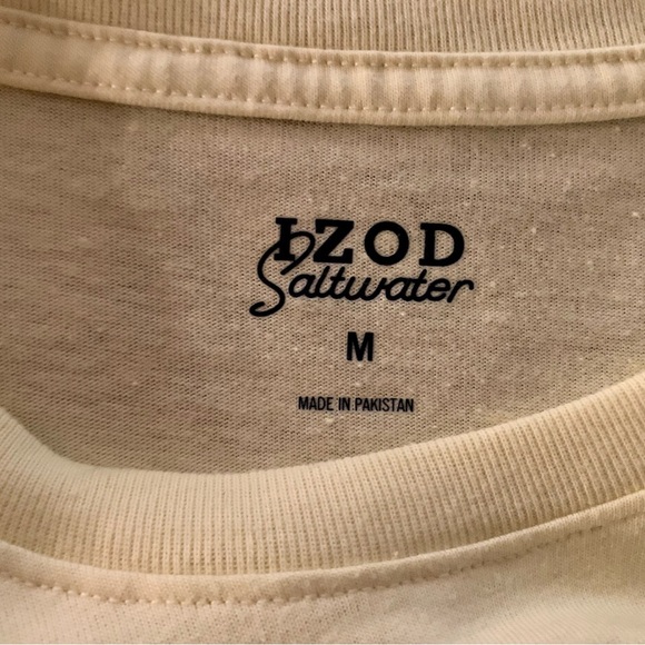 Izod Yellow Short Sleeve Tee With Dog Graphic Casual Comfort - Picture 2 of 3